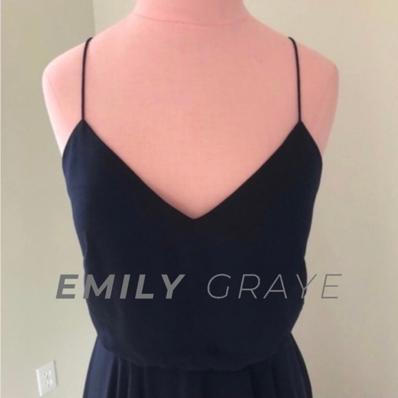 BHLDN Jenny Yoo Inesse Dress in Navy Size 0 EUC - Picture 3 of 8